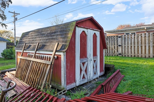 view of shed