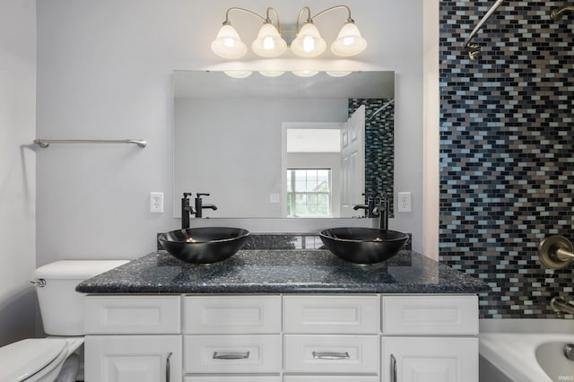 2378 The Springs Dr, Indianapolis, IN 46260 - bathroom featuring toilet and double vanity