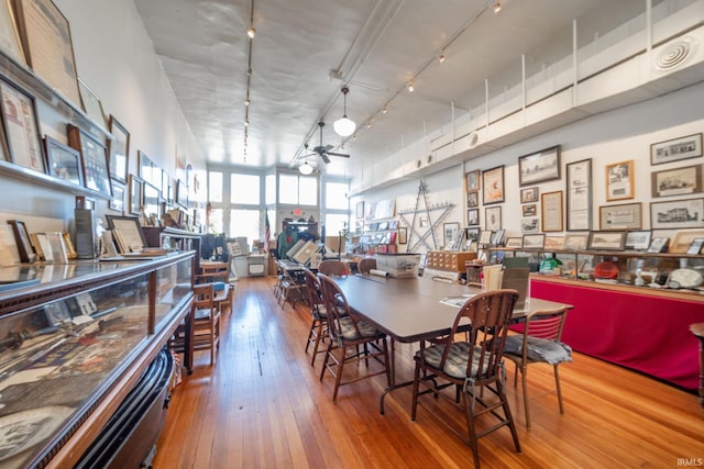 28 N Washington St, Knightstown, IN 47362 - dining area with hardwood / wood-style floors and track lighting