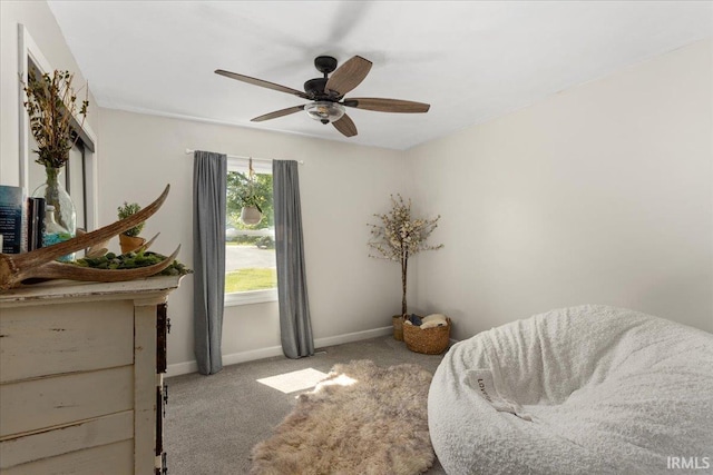 736 Paradise Ave, Lafayette, IN 47905 - sitting room featuring baseboards, carpet floors, and ceiling fan