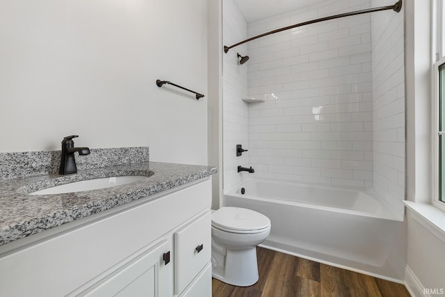 105 Parkerwood Ln, West Lafayette, IN 47906 - full bathroom with toilet, wood finished floors, vanity, and  shower combination