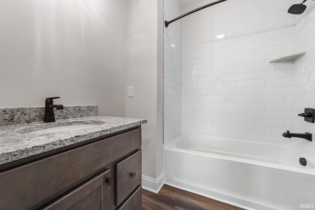 105 Parkerwood Ln, West Lafayette, IN 47906 - full bath featuring wood finished floors, vanity, and washtub / shower combination