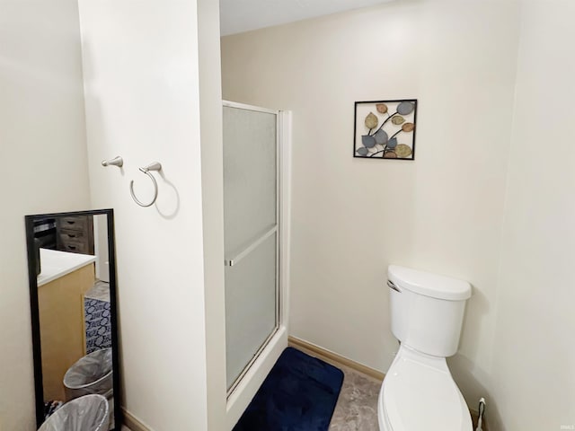 2548 N Letterman Rd, Paragon, IN 46166 - full bath with a stall shower, toilet, and baseboards