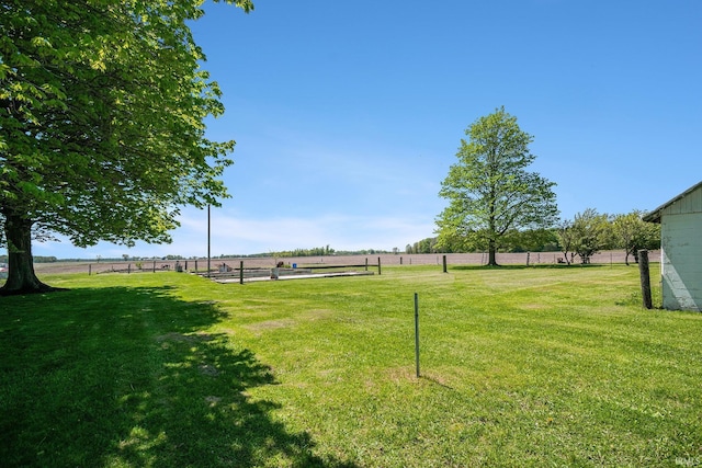 view of yard with a view of countryside