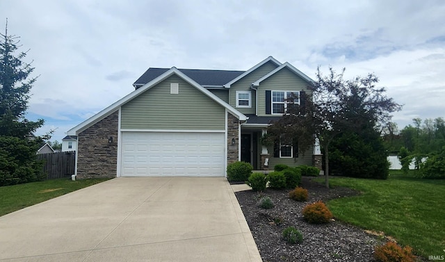 726 Henlock Ct, Fort Wayne, IN 46818 - view of front of home with driveway and stone siding