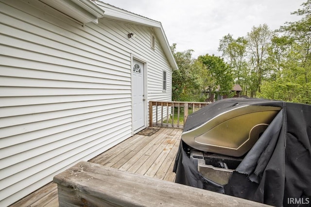 902 E Grant, Hartford City, IN 47348 - wooden deck featuring area for grilling