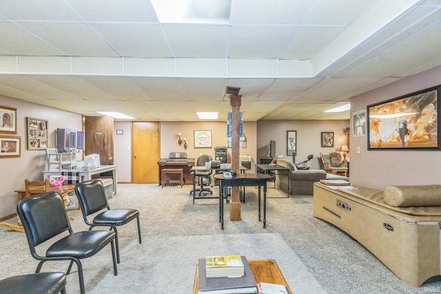 410 Longtree Ln, Logansport, IN 46947 - living area featuring carpet floors and a drop ceiling