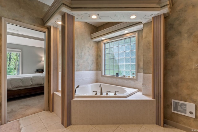 23306 Bluff Crest Dr, Elkhart, IN 46516 - bathroom with ensuite bath, tile patterned floors, and a garden tub