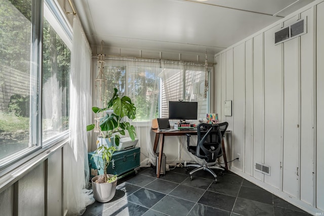 office space featuring a decorative wall