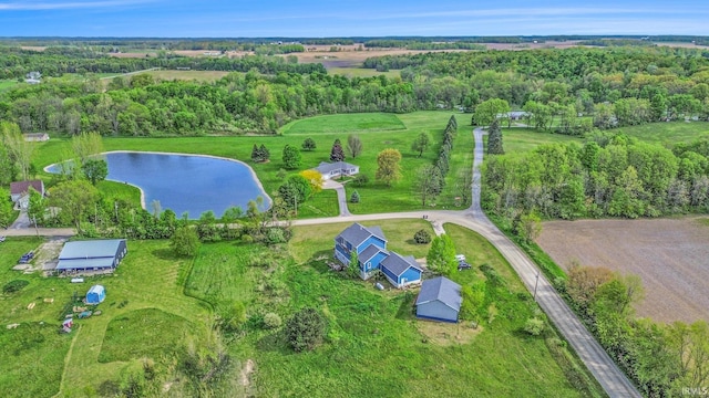 5025 N Elder Rd, Larwill, IN 46764 - aerial view of property and surrounding area with a nearby body of water
