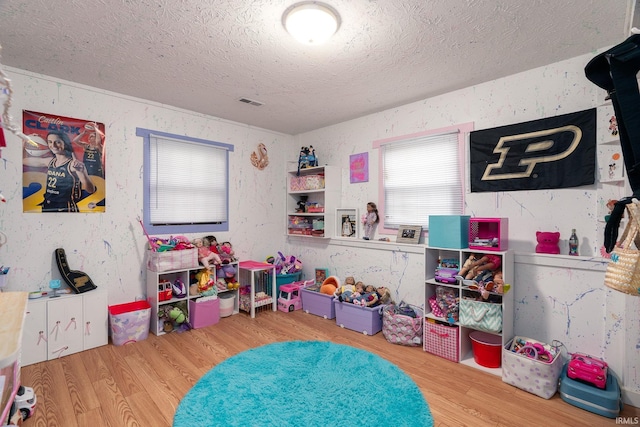 20 Gregory Ct, Lafayette, IN 47905 - rec room featuring a textured ceiling and wood finished floors
