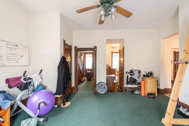 708 W 7th St, Bloomington, IN 47404 - exercise area featuring ceiling fan