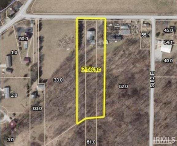 aerial overview of property's location with property boundaries highlighted