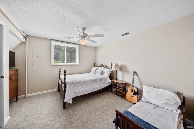 10140 Jefferson Rd, Osceola, IN 46561 - carpeted bedroom with ceiling fan, a textured ceiling, and baseboards