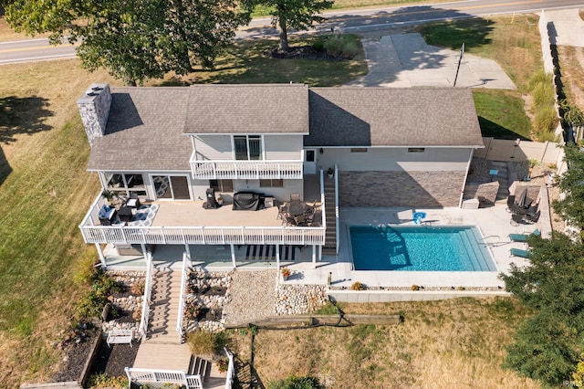 10140 Jefferson Rd, Osceola, IN 46561 - view from above of property with a pool