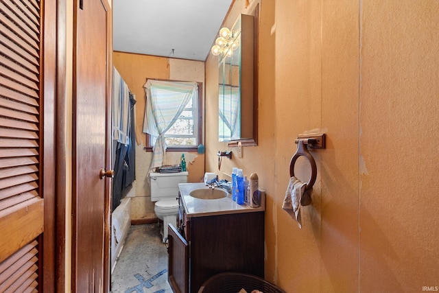 bathroom with toilet and vanity