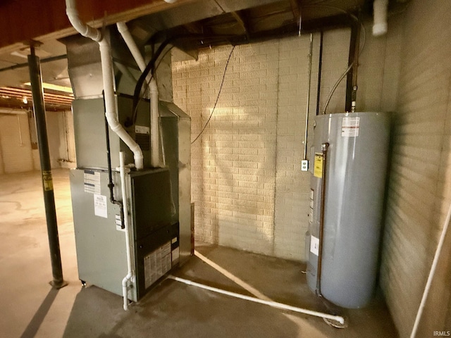 utilities featuring gas water heater and heating unit