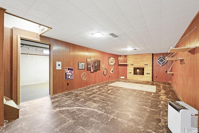 3430 Woodrow Ave, Fort Wayne, IN 46805 - finished below grade area with wooden walls and a fireplace