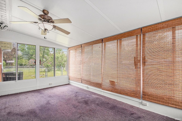56226 Tanglewood Ln, Osceola, IN 46561 - unfurnished sunroom featuring lofted ceiling and ceiling fan