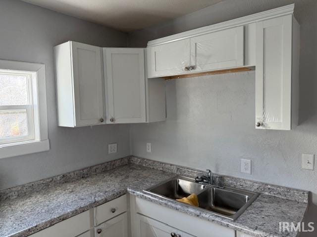 1710 Sibley Ave, South Bend, IN 46628 - kitchen featuring a sink, white cabinets, and light countertops
