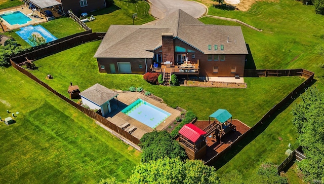 509 Mount Ashley Rd, Evansville, IN 47711 - aerial view of property and surrounding area with a pool area