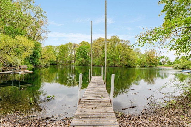 6114 Picacho Dr, Fort Wayne, IN 46825 - dock area featuring a water view and a view of trees