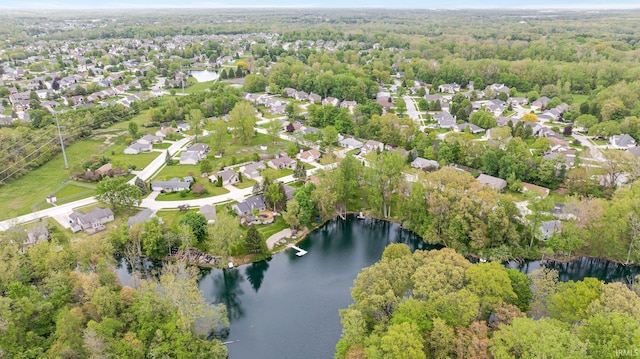 6114 Picacho Dr, Fort Wayne, IN 46825 - aerial overview of property's location featuring a nearby body of water, a heavily wooded area, and nearby suburban area