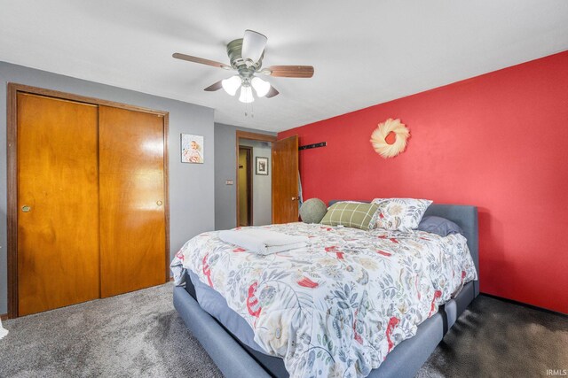 260 N 850 W-92 Rd, Pierceton, IN 46562 - carpeted bedroom with a ceiling fan