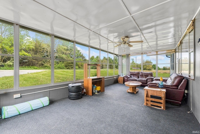260 N 850 W-92 Rd, Pierceton, IN 46562 - sunroom / solarium with a ceiling fan, outdoor lounge area, and plenty of natural light