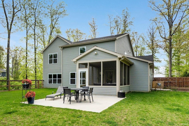 1004 Hathaway Rd, Fort Wayne, IN 46845 - rear view of property featuring a sunroom, a patio, and a gate