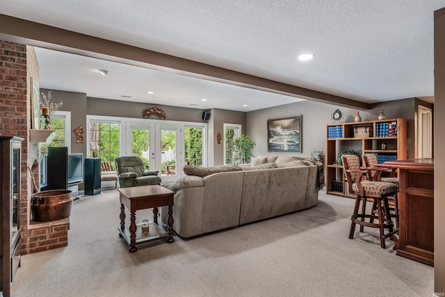 10528 Indian Ridge Dr, Fort Wayne, IN 46814 - carpeted living area featuring recessed lighting and a textured ceiling