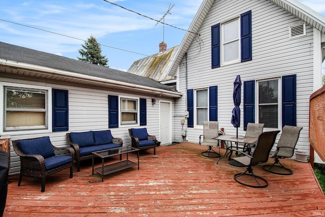 213 E Fourth St, Milford, IN 46542 - wooden deck with outdoor lounge area