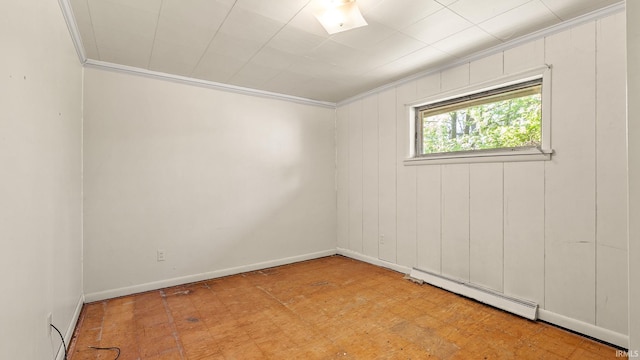800 E 900 N, Decatur, IN 46733 - unfurnished room featuring crown molding, a baseboard radiator, and baseboards