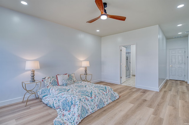3530 Montgomery Ct, Newburgh, IN 47630 - bedroom featuring wood finished floors, baseboards, recessed lighting, and ceiling fan