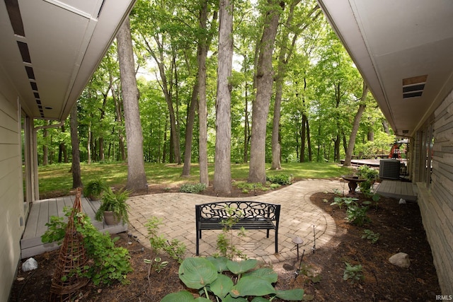 view of patio / terrace featuring central AC