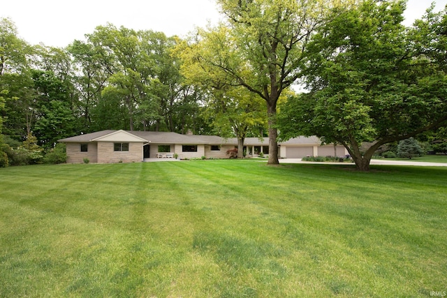 view of green lawn