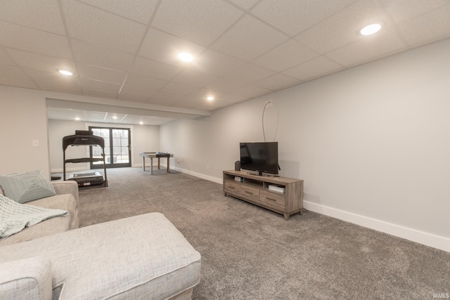 735 E Holland Dr, Bloomington, IN 47401 - living room with carpet, baseboards, and recessed lighting