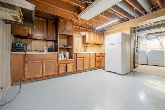 293 N 1100 E, Greentown, IN 46936 - below grade area with freestanding refrigerator, separate washer and dryer, and a sink