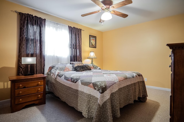 315 E Effie Mae St, North Webster, IN 46555 - bedroom featuring carpet floors, baseboards, and ceiling fan