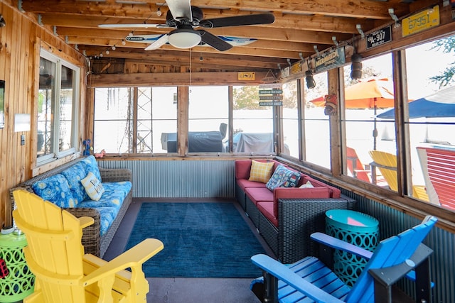 315 E Effie Mae St, North Webster, IN 46555 - sunroom featuring a ceiling fan