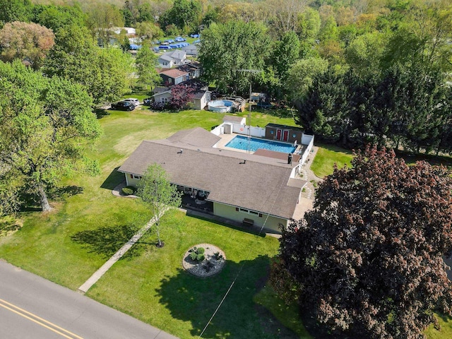 315 E Effie Mae St, North Webster, IN 46555 - aerial view of property and surrounding area with a pool area