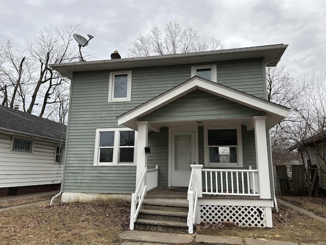 2931 Alexander St, Fort Wayne, IN 46806 - view of front of property with covered porch and a chimney