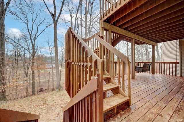 2344 E Linden Hill Dr, Bloomington, IN 47401 - wooden terrace with stairs