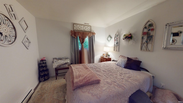 bedroom with baseboard heating