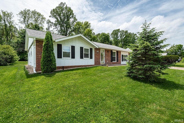 3721 W Maybury Mall, Bloomington, IN 47403 - single story home featuring board and batten siding, a front lawn, and brick siding