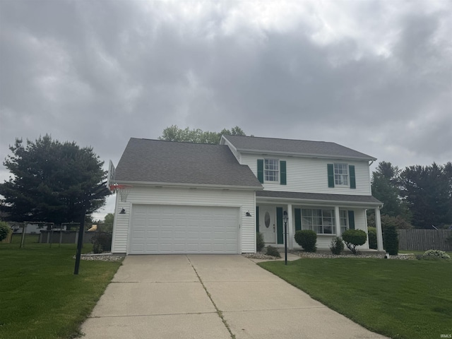 50880 Cherry Farm Trl, Granger, IN 46530 - traditional-style house featuring an attached garage, concrete driveway, and a porch