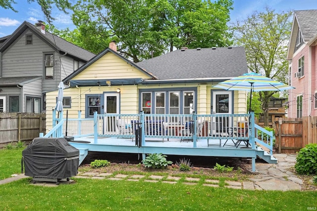 1021 W Wayne St, Fort Wayne, IN 46802 - back of house featuring a deck and roof with shingles