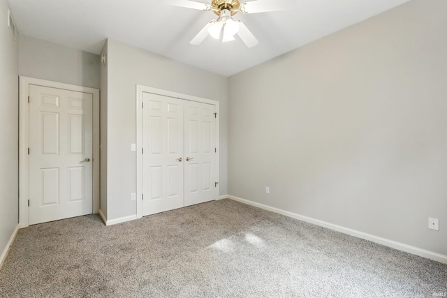 12908 Chaplin Ct, Fort Wayne, IN 46845 - unfurnished bedroom featuring carpet floors, a closet, baseboards, and a ceiling fan