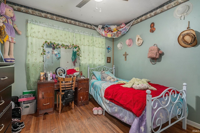 56635 N Wedgewood Ave, Elkhart, IN 46516 - bedroom featuring hardwood / wood-style floors and a ceiling fan