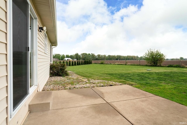 view of yard featuring a patio area